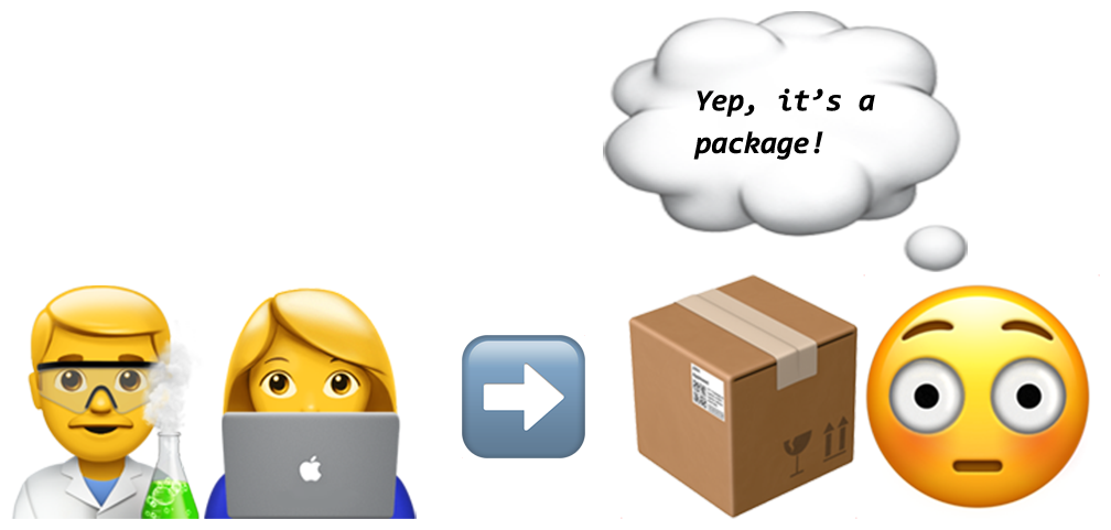 embarrassed emoji only able to assess 'it is a package'