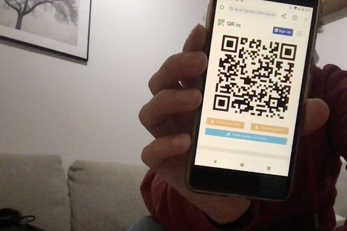 Input photo which includes a QR code