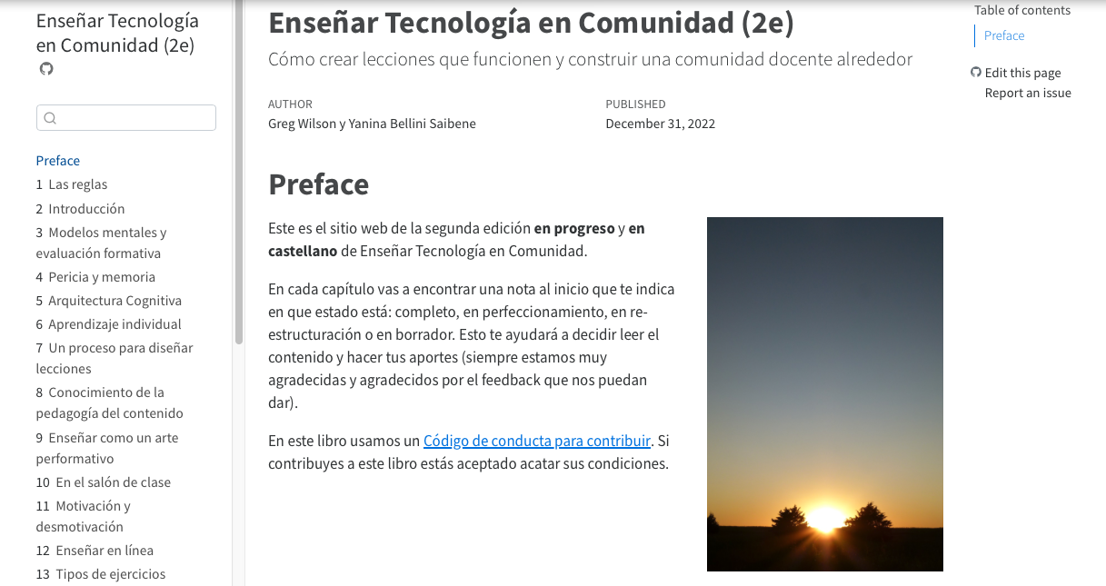 Homepage of our babelquarto book